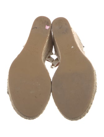 Valentino Rockstud Accents Leather Espadrilles