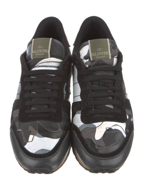 Valentino Rockstud Accents Suede Sneakers