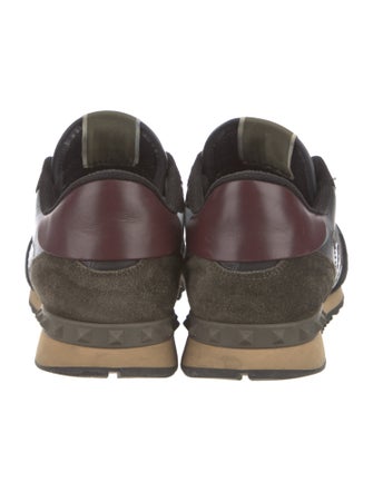 Valentino Rockstud Accents Suede Sneakers