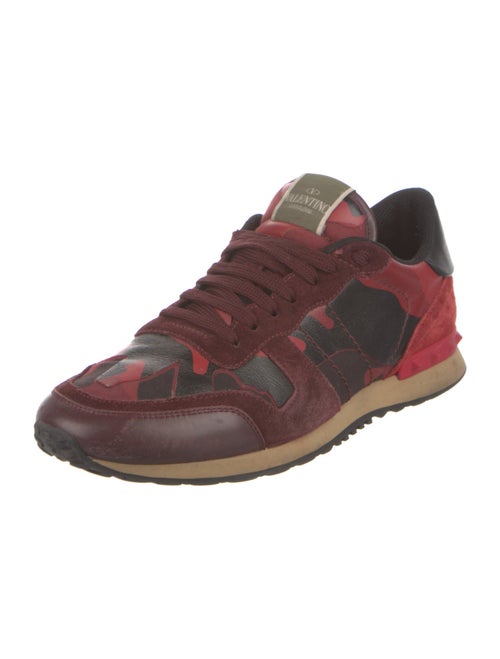 Valentino Leather Colorblock Pattern Athletic Sneakers