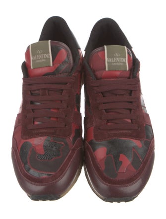 Valentino Leather Colorblock Pattern Athletic Sneakers