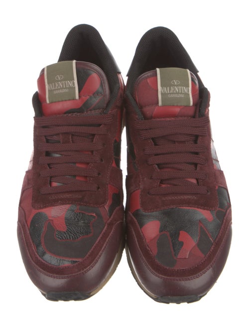Valentino Leather Colorblock Pattern Athletic Sneakers