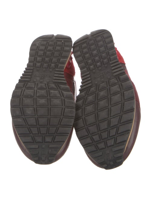 Valentino Leather Colorblock Pattern Athletic Sneakers