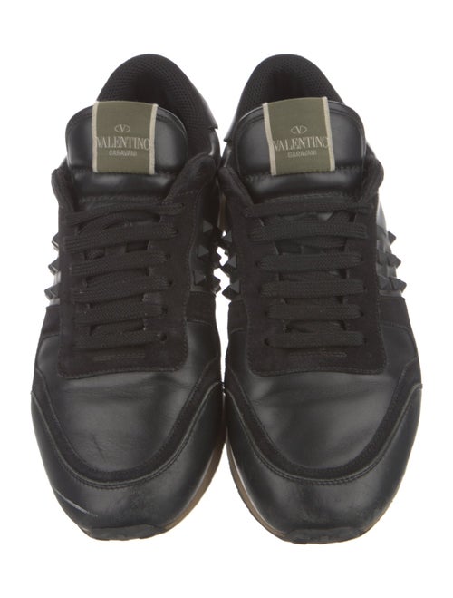 Valentino Rockstud Accents Leather Sneakers