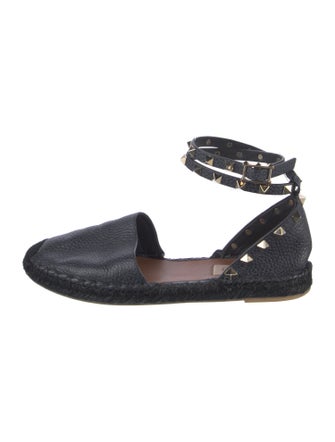 Valentino Rockstud Accents Leather Espadrilles