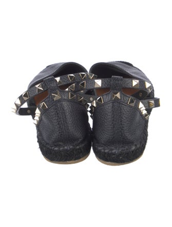 Valentino Rockstud Accents Leather Espadrilles