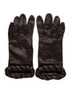 Valentino Braid-Trimmed Leather Gloves