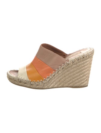 Valentino Leather Colorblock Pattern Espadrilles
