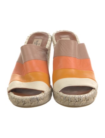 Valentino Leather Colorblock Pattern Espadrilles