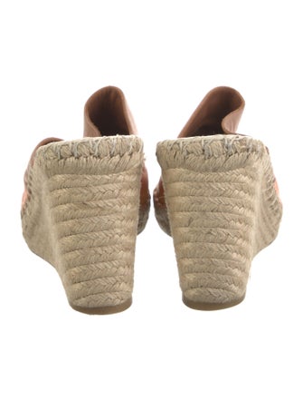 Valentino Leather Colorblock Pattern Espadrilles