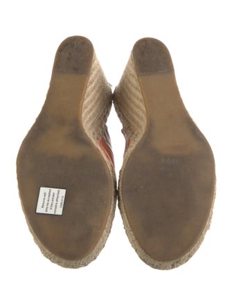 Valentino Leather Colorblock Pattern Espadrilles