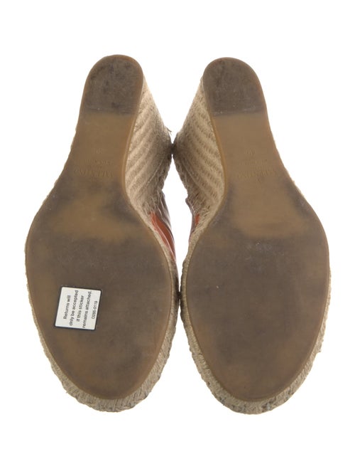 Valentino Leather Colorblock Pattern Espadrilles