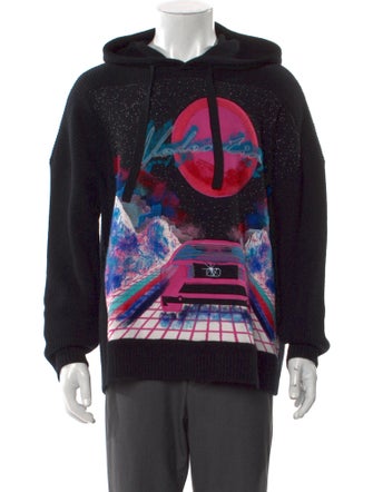 Valentino Virgin Wool Graphic Print Hoodie