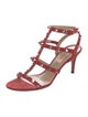 Valentino Rockstud Accents Leather T-Strap Sandals