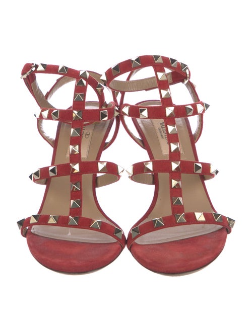 Valentino Rockstud Accents Leather T-Strap Sandals