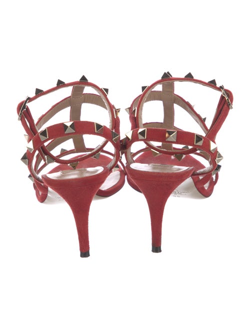 Valentino Rockstud Accents Leather T-Strap Sandals