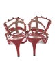 Valentino Rockstud Accents Leather T-Strap Sandals