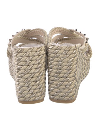 Valentino Rockstud Accents Leather Espadrilles