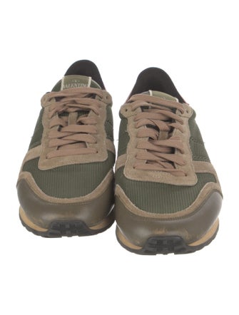 Valentino Rockstud Accents Colorblock Pattern Sneakers