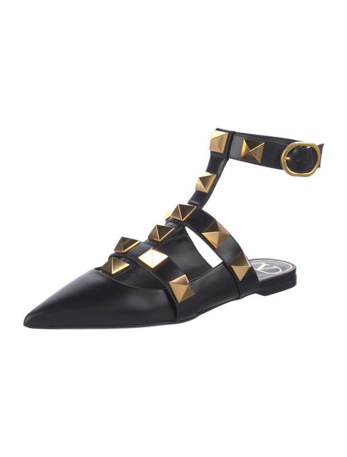 Valentino Rockstud Accents Leather Mules