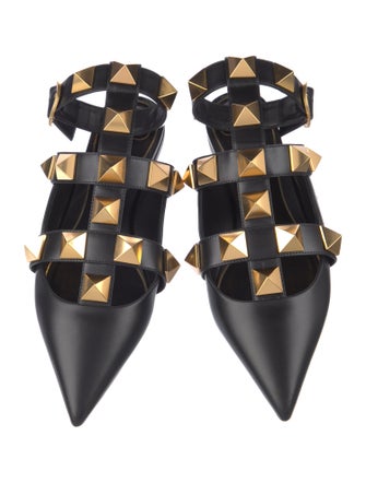 Valentino Rockstud Accents Leather Mules