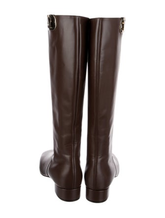 Valentino Rockstud Accents Leather Riding Boots