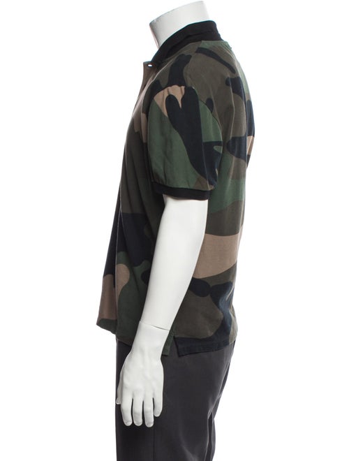 Valentino Camouflage Print Crew Neck Polo Shirt