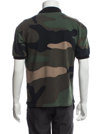 Valentino Camouflage Print Crew Neck Polo Shirt