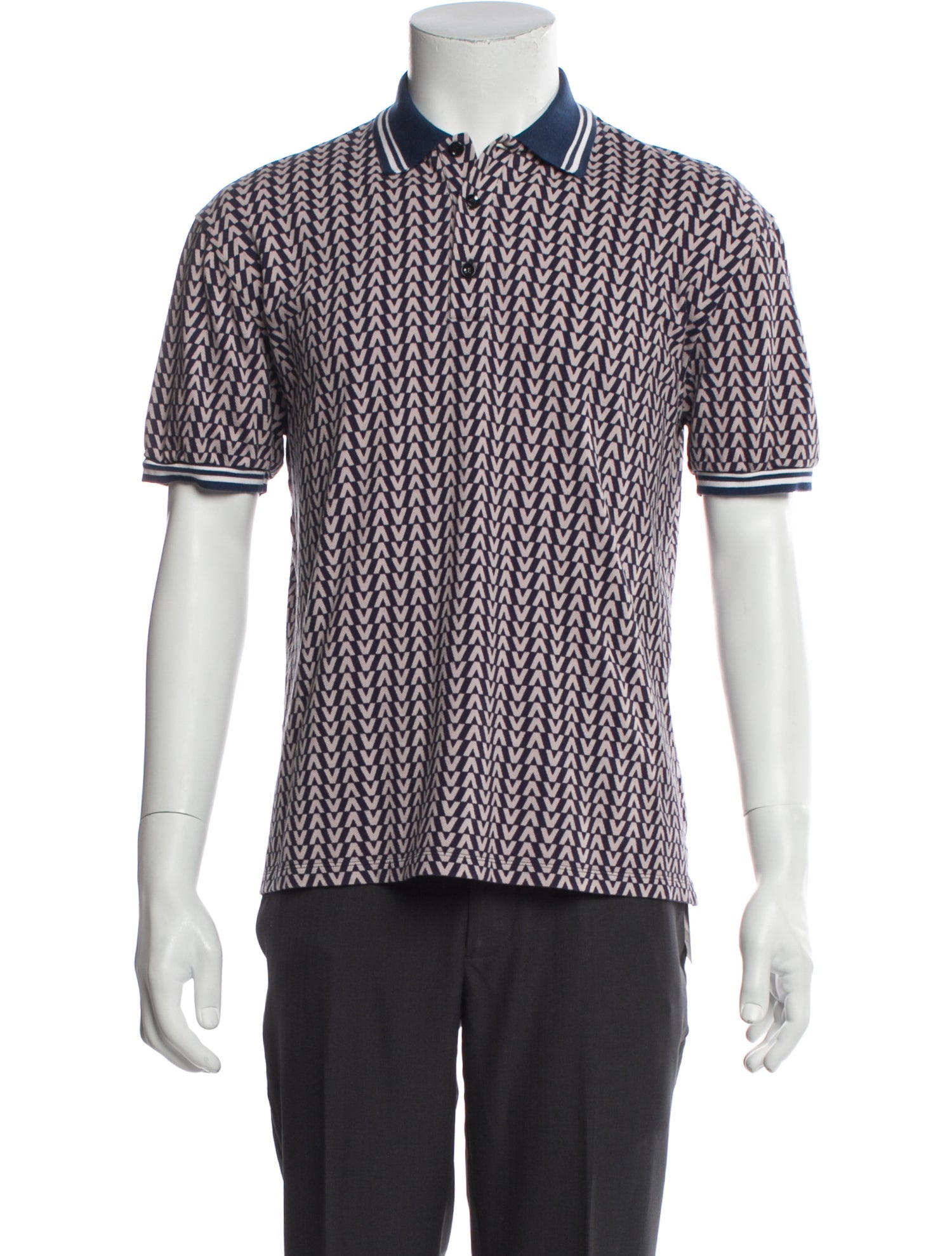 Valentino Printed Crew Neck Polo Shirt