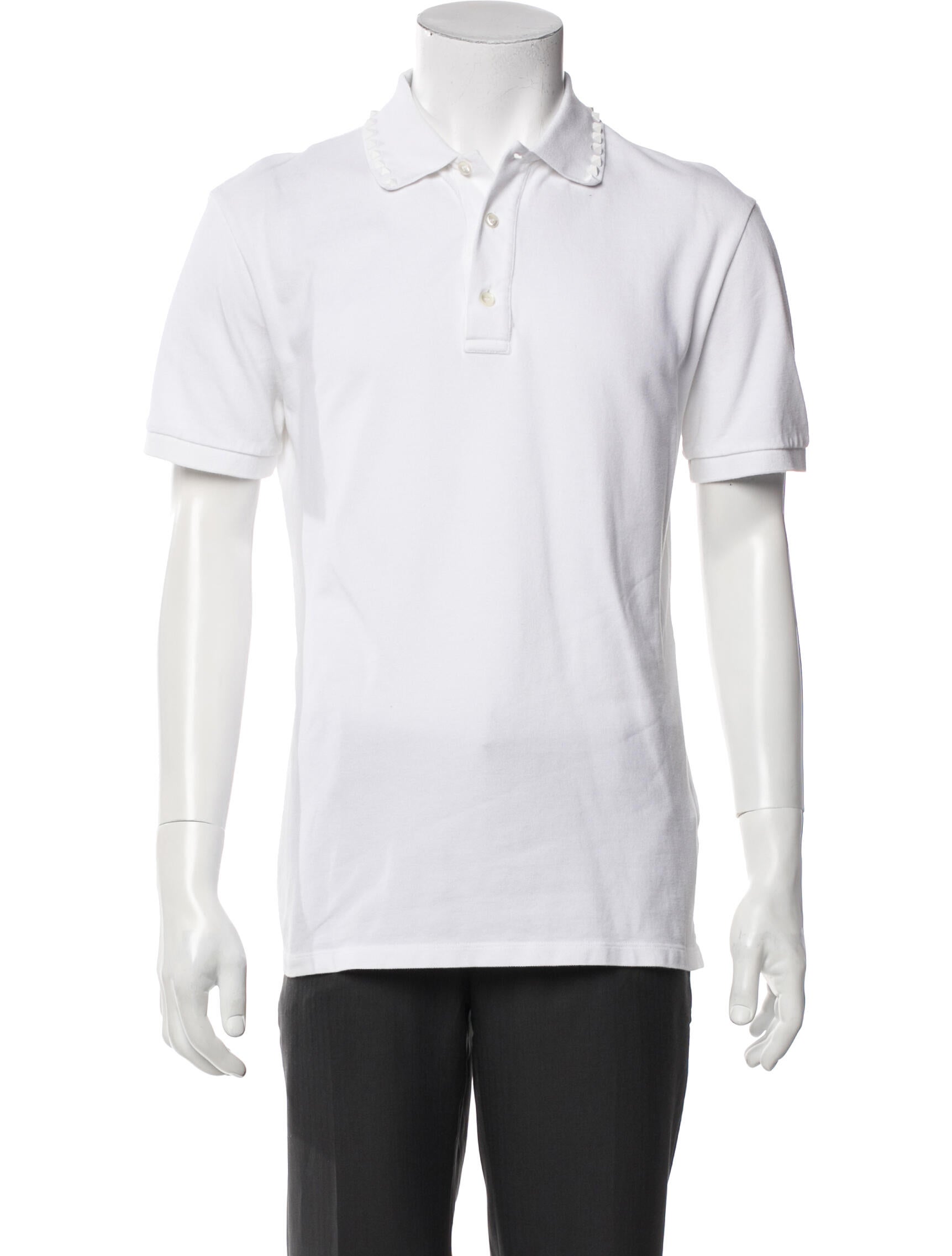 Valentino Rockstud Accents V-Neck Polo Shirt