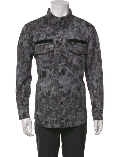 Valentino Printed Long Sleeve Denim Shirt