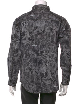 Valentino Printed Long Sleeve Denim Shirt