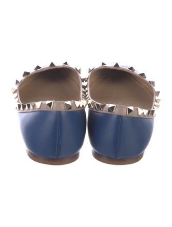 Valentino Rockstud Accents Leather Ballet Flats