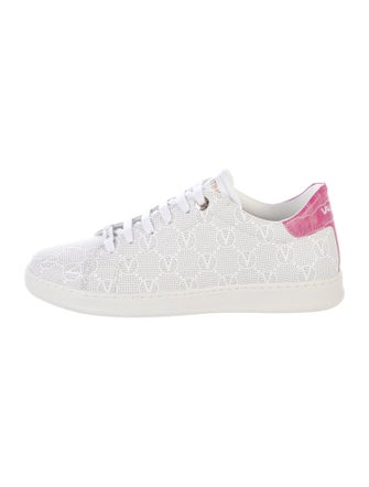 Valentino Leather Patterned Sneakers
