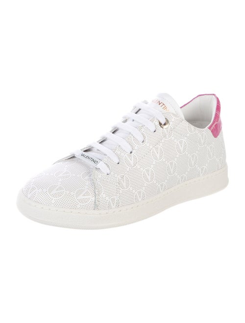 Valentino Leather Patterned Sneakers