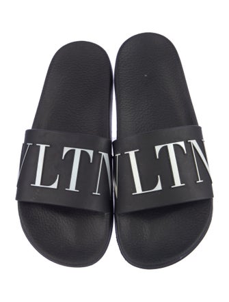 Valentino Rubber Graphic Print Slides