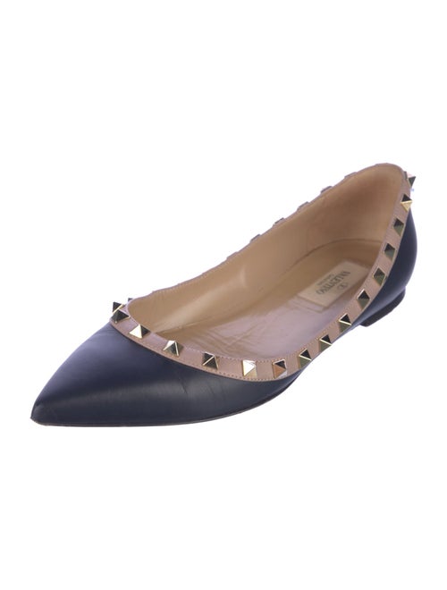 Valentino Rockstud Accents Leather Ballet Flats