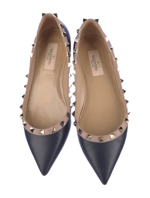 Valentino Rockstud Accents Leather Ballet Flats