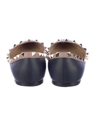 Valentino Rockstud Accents Leather Ballet Flats