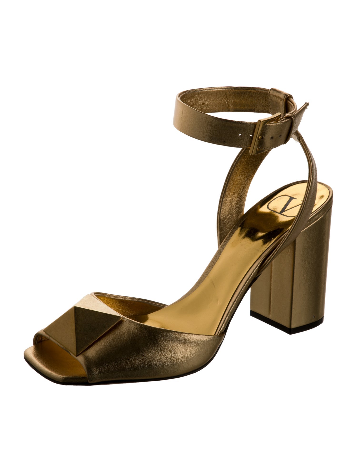 Valentino Leather Studded Accents Sandals