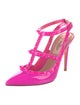 Valentino Rockstud Accents Patent Leather T-Strap Pumps