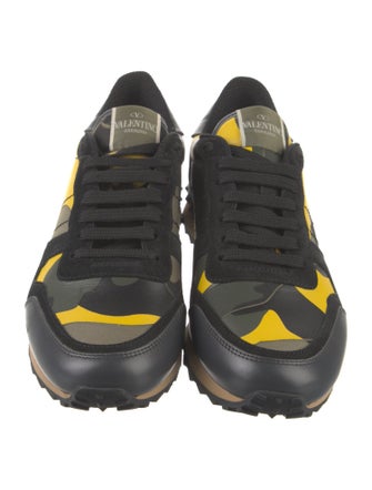 Valentino Rockstud Accents Leather Athletic Sneakers