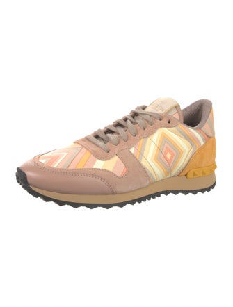 Valentino Rockstud Accents Leather Athletic Sneakers
