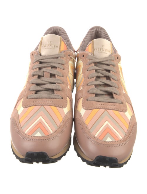 Valentino Rockstud Accents Leather Athletic Sneakers