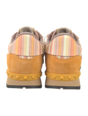 Valentino Rockstud Accents Leather Athletic Sneakers