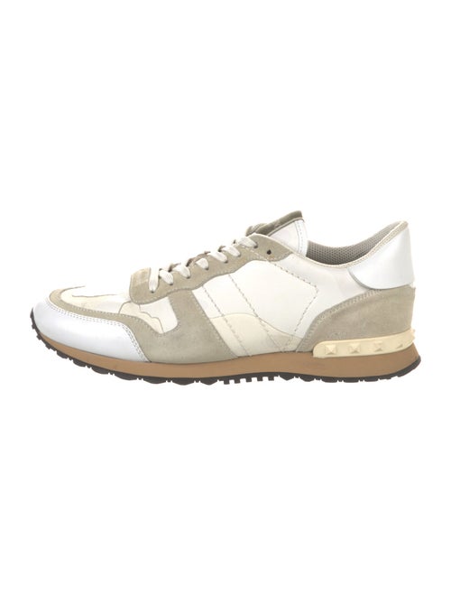 Valentino Rockstud Accents Leather Sneakers
