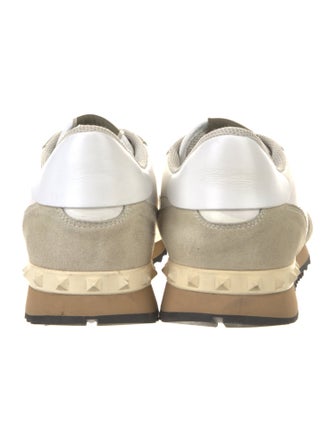 Valentino Rockstud Accents Leather Sneakers
