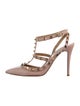 Valentino Rockstud Accents Patent Leather T-Strap Pumps