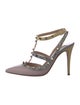 Valentino Rockstud Accents Leather T-Strap Pumps