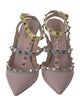 Valentino Rockstud Accents Leather T-Strap Pumps